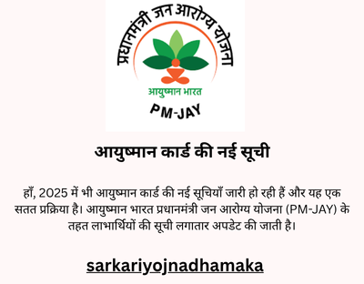 आयुष्मान कार्ड की नई सूची 2025